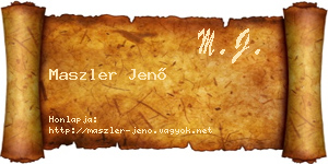 Maszler Jenő névjegykártya
