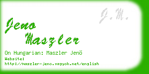 jeno maszler business card
