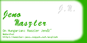 jeno maszler business card